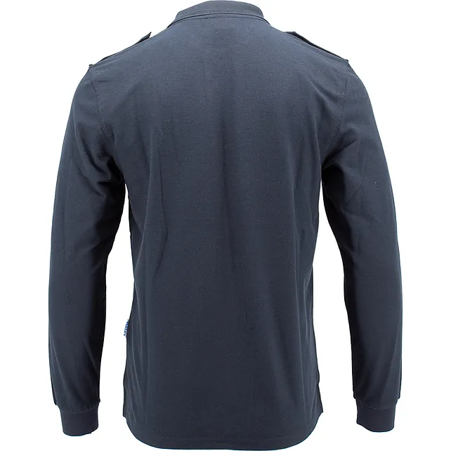 1005115 - HERREN LANGARM Polo-Shirt, mit Schulterklappen