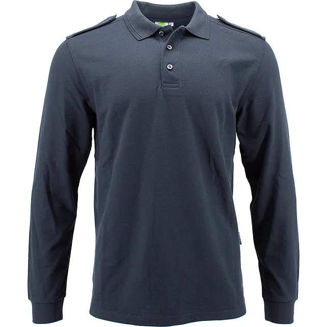 1005115 - HERREN LANGARM Polo-Shirt, mit Schulterklappen